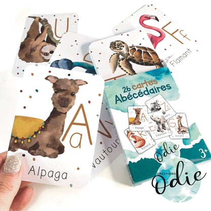 Cartes des lettres animaux - Créations Odie