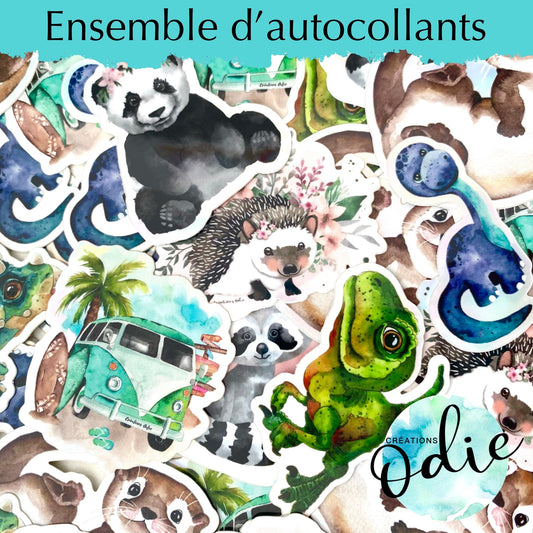 Ensemble d'autocollants - Autocollants - Créations Odie